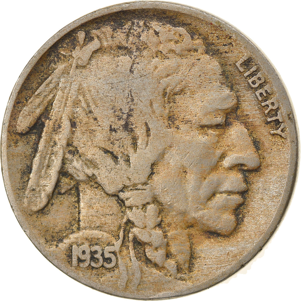 Moeda, Estados Unidos da América, Buffalo Nickel, 5 Cents, 1935, U.S. Mint
