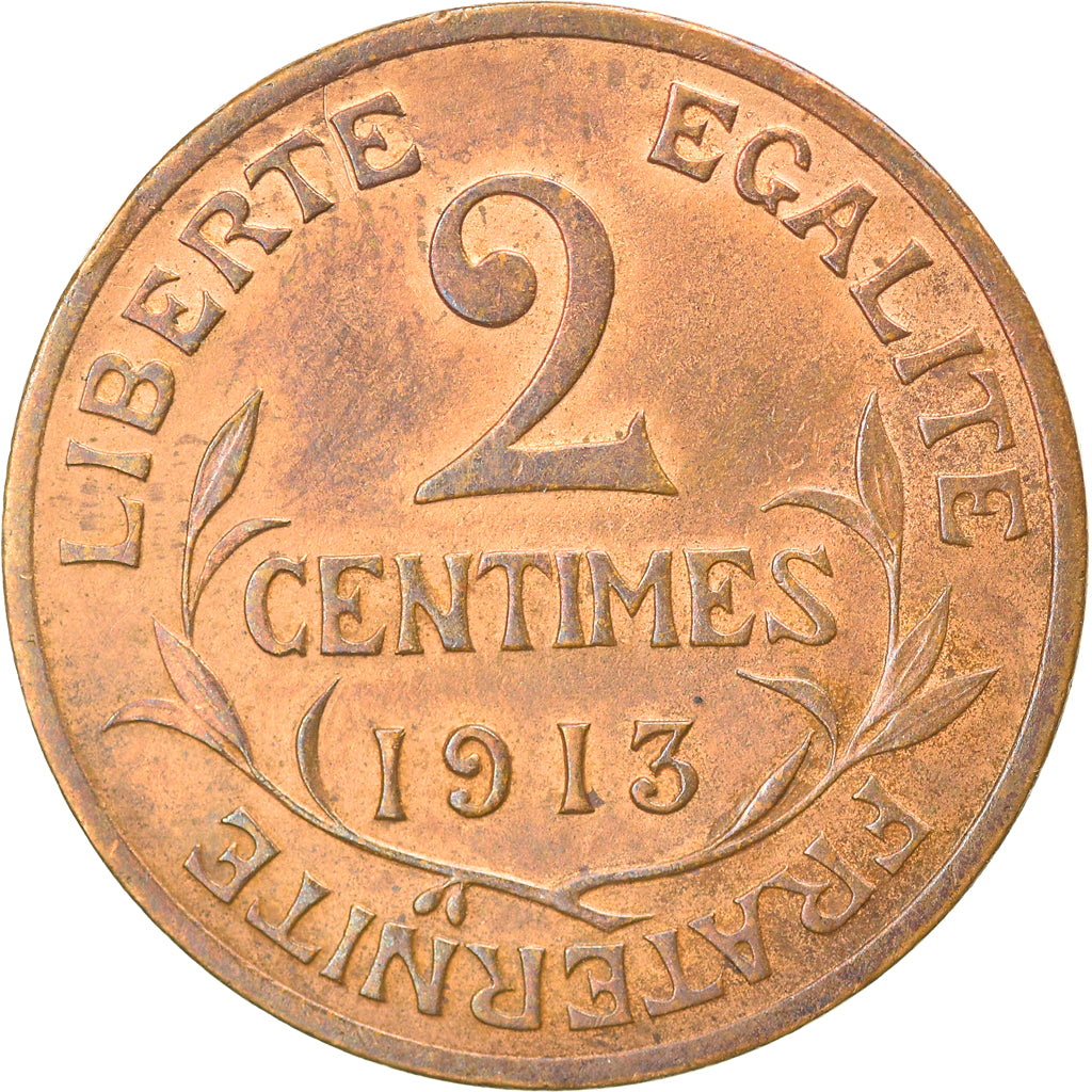 Moneta, Francja, Dupuis, 2 Centimes, 1913, Paris, AU(50-53), Bronze, KM:841