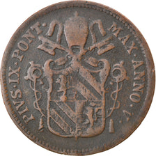 Münze, Italien Staaten, PAPAL STATES, Pius IX, Baiocco, 1850, Roma, S+, Kupfer