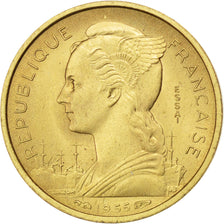 REUNION, 10 Francs, 1951, KM #E6, AU(55-58), Aluminum-Bronze, Lecompte #77, 3.05