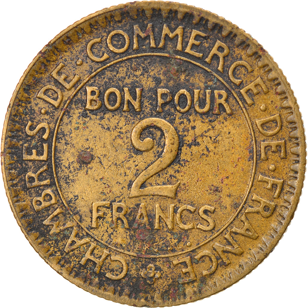 Moeda, França, Chambre de commerce, 2 Francs, 1923, Paris, VF(20-25)