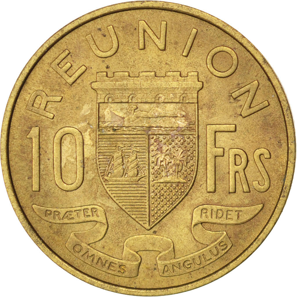 Coin, Réunion, 10 Francs, 1955, EF(40-45), Aluminum-Bronze, KM:E6, Lecompte:77