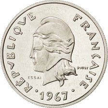 FRENCH POLYNESIA, 10 Francs, 1967, KM #E1, MS(60-62), Nickel, Lecompte #67, 6.00