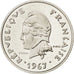 FRENCH POLYNESIA, 10 Francs, 1967, KM #E1, MS(60-62), Nickel, Lecompte #67, 6.00