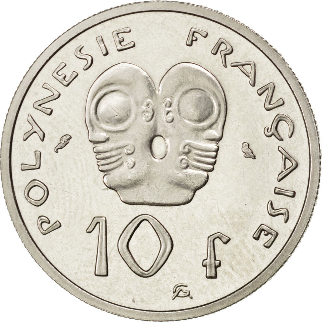 FRENCH POLYNESIA, 10 Francs, 1967, KM #E1, MS(60-62), Nickel, Lecompte #67, 6.00