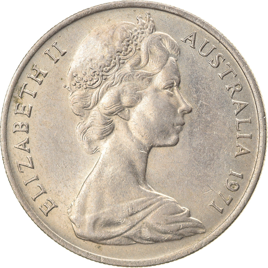 Coin, Australia, Elizabeth II, 10 Cents, 1971, EF(40-45), Copper-nickel, KM:65