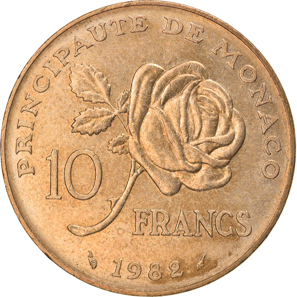 Coin, Monaco, Rainier III, 10 Francs, 1982, EF(40-45), Copper-Nickel-Aluminum