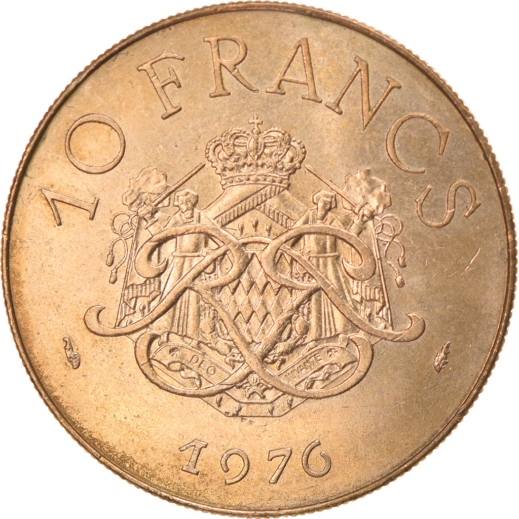 Coin, Monaco, Rainier III, 10 Francs, 1976, VF(30-35), Copper-Nickel-Aluminum