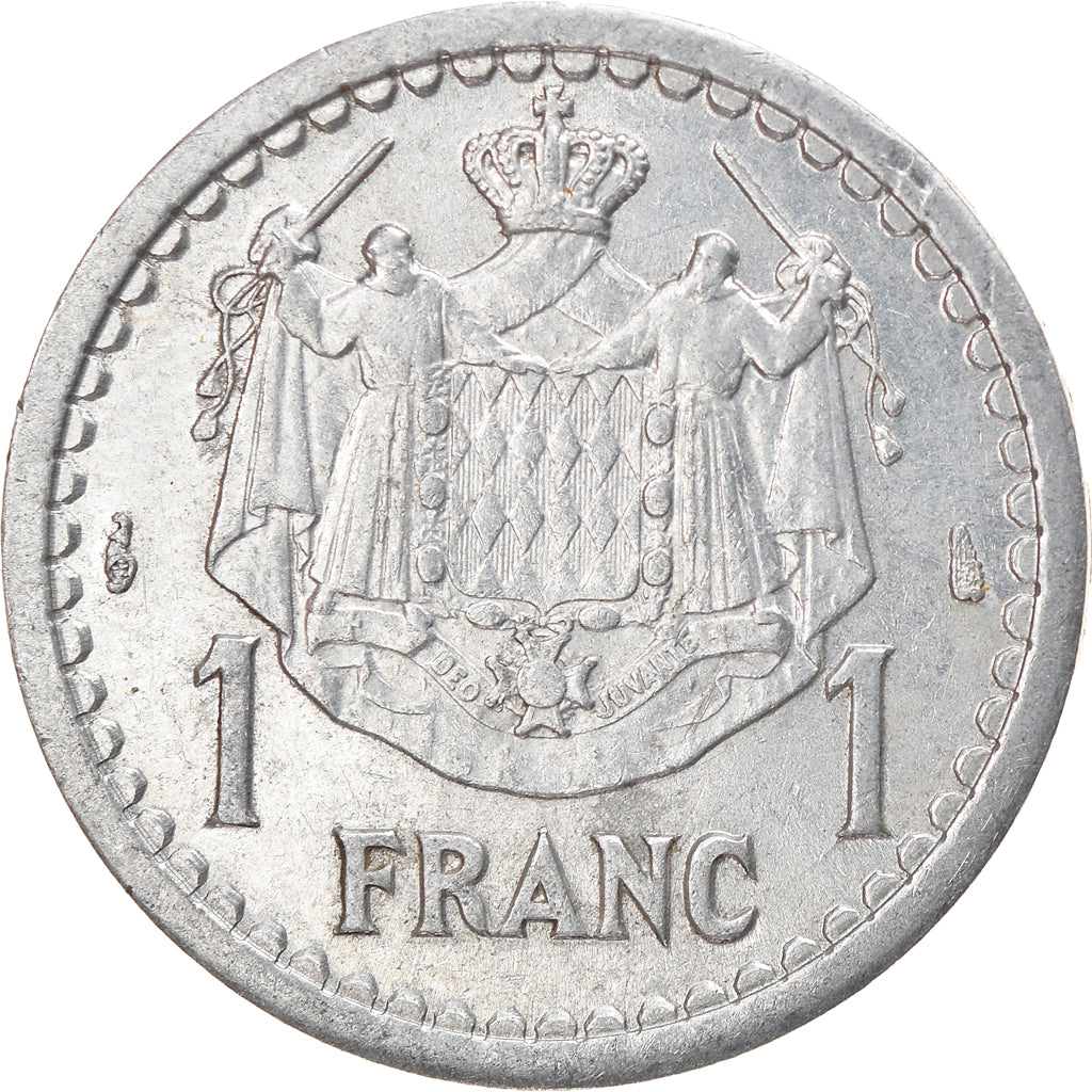Moneta, Monaco, 1 Franc, Undated (1943), BB+, Alluminio, Gadoury:MC131