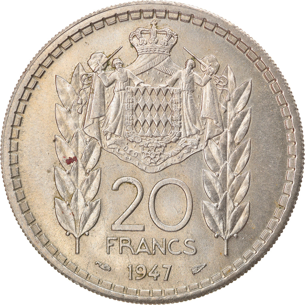 Moneta, Monaco, Louis II, 20 Francs, Vingt, 1947, Paris, BB+, Rame-nichel