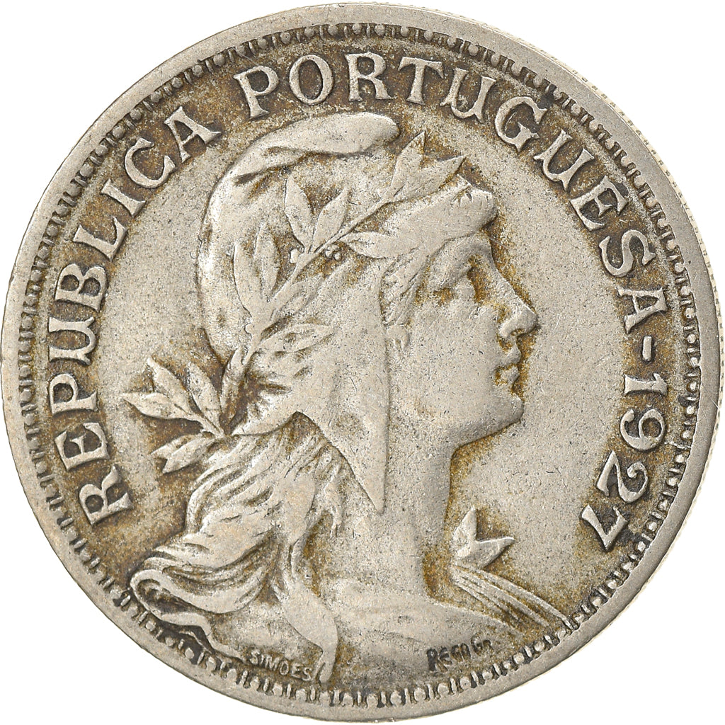 Coin, Portugal, 50 Centavos, 1927, VF(30-35), Copper-nickel, KM:577