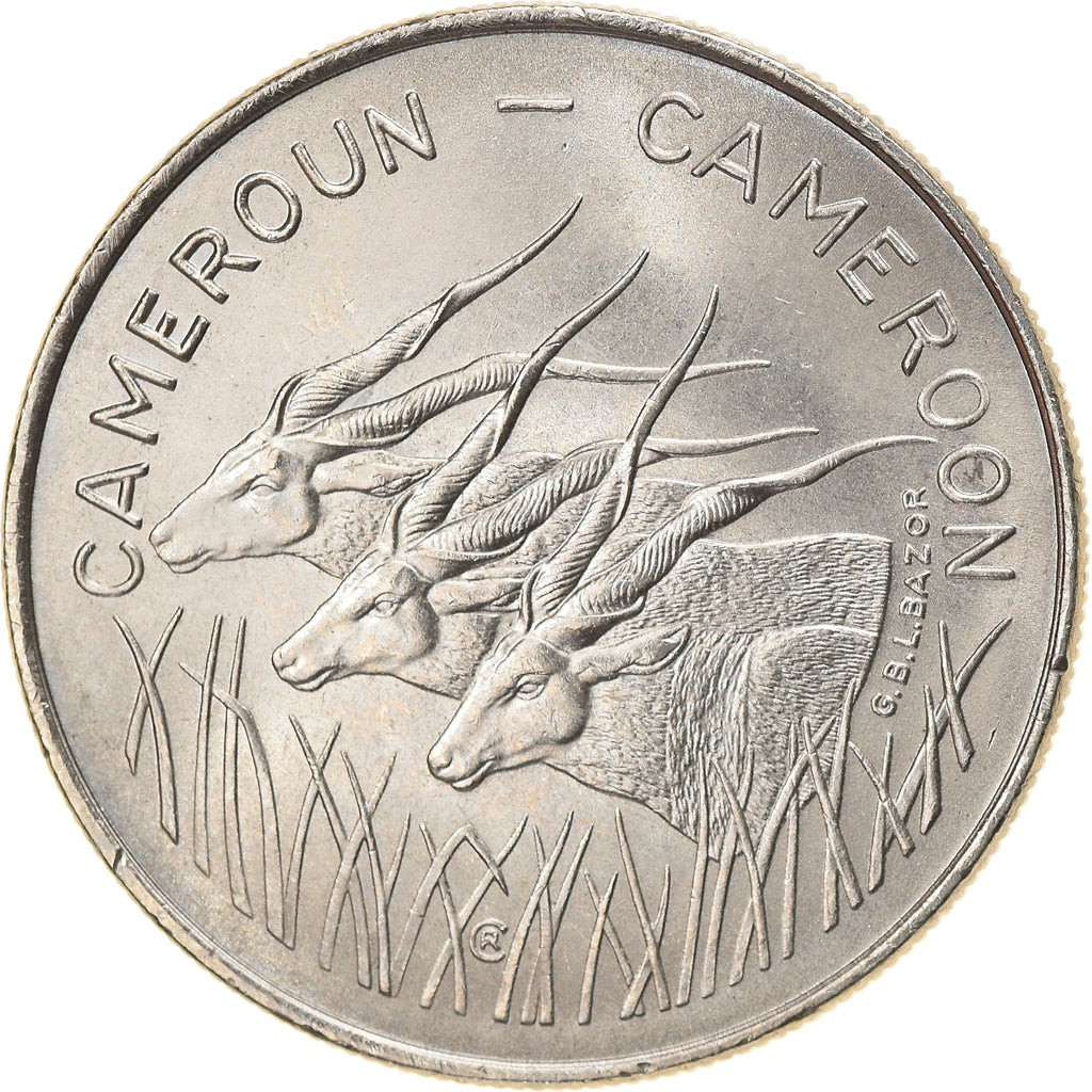 Coin, Cameroon, 100 Francs, 1975, Paris, AU(55-58), Nickel, KM:17