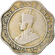 Coin, INDIA-BRITISH, George V, 4 Annas, 1919, VF(20-25), Copper-nickel, KM:519