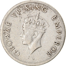 Coin, INDIA-BRITISH, George VI, 1/4 Rupee, 1947, EF(40-45), Nickel, KM:548