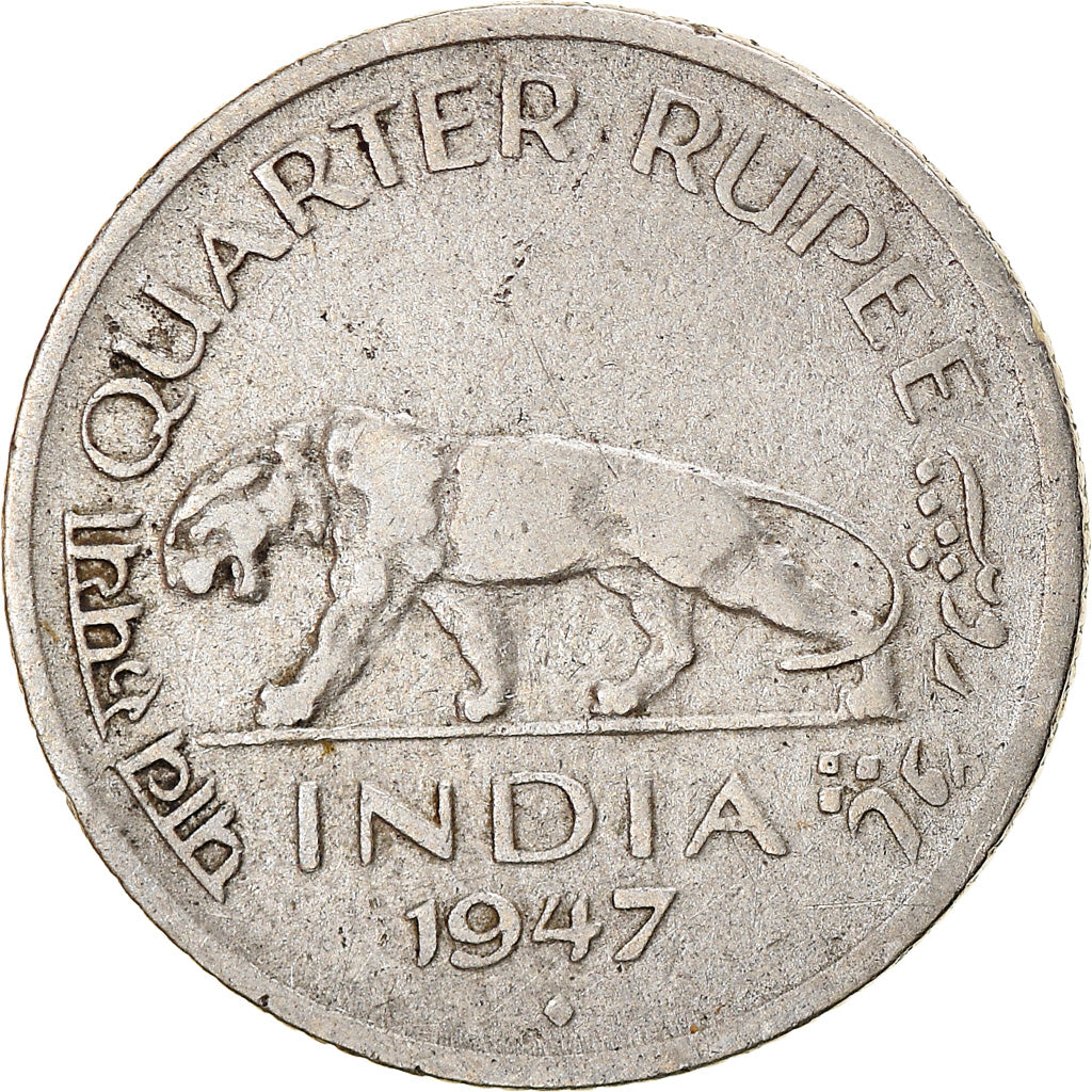 Moneta, INDIA - BRITANNICA, George VI, 1/4 Rupee, 1947, BB, Nichel, KM:548