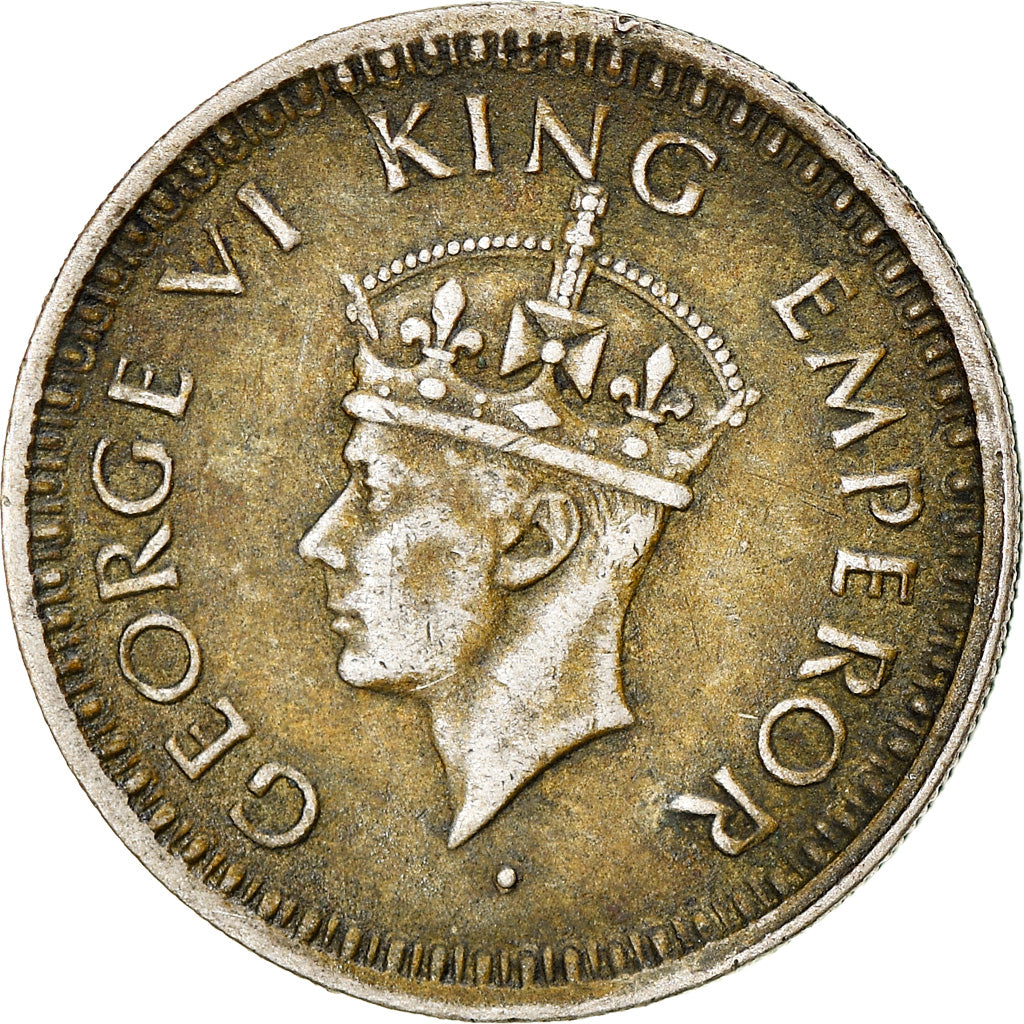Coin, INDIA-BRITISH, George VI, 1/4 Rupee, 1944, Bombay, VF(30-35), Silver