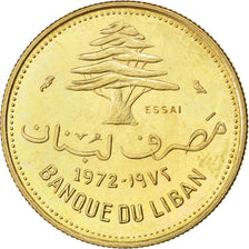 LEBANON, 10 Piastres, 1972, Paris, KM #E12, MS(60-62), Nickel-Brass, 3.22