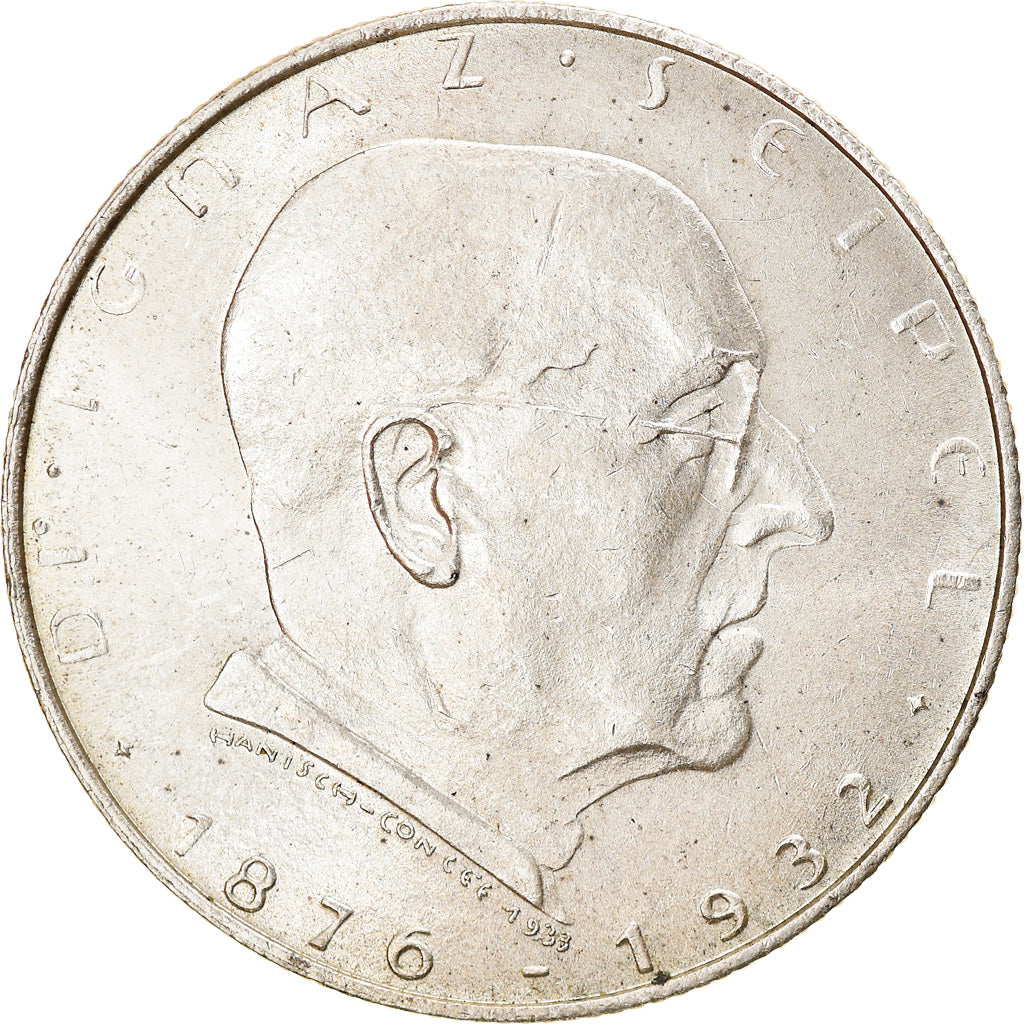 Münze, Österreich, 2 Schilling, 1933, Ignaz Seipel, SS+, Silber, KM:2849