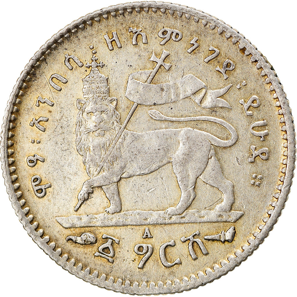 Coin, Ethiopia, Menelik II, Gersh, 1903, Paris, EF(40-45), Silver, KM:12