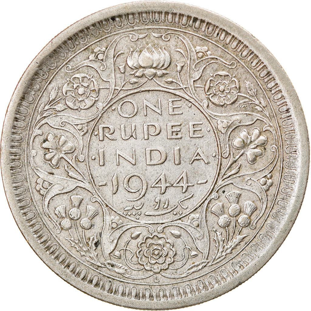 Coin, INDIA-BRITISH, George VI, Rupee, 1944, Bombay, EF(40-45), Silver, KM:557.1