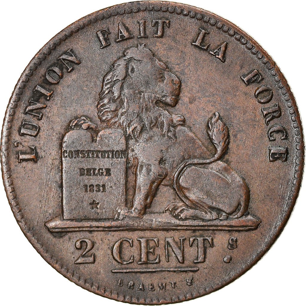 Coin, Belgium, Leopold I, 2 Centimes, 1836, EF(40-45), Copper, KM:4.2