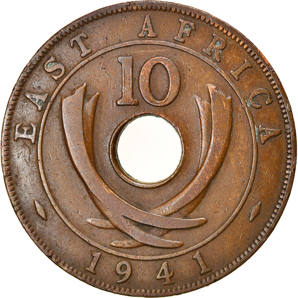 Moneta, AFRICA ORIENTALE, George VI, 10 Cents, 1941, BB, Bronzo, KM:26.1