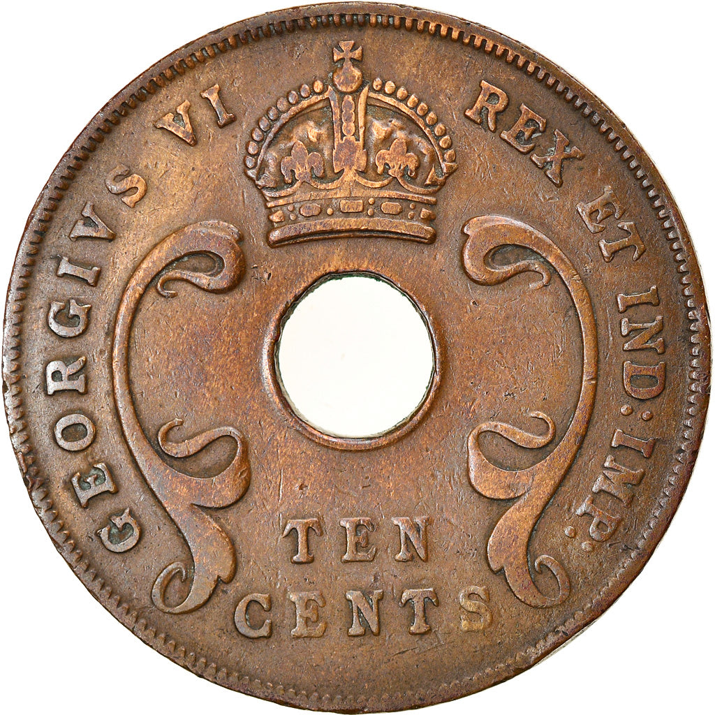 Moneta, AFRICA ORIENTALE, George VI, 10 Cents, 1941, BB, Bronzo, KM:26.1
