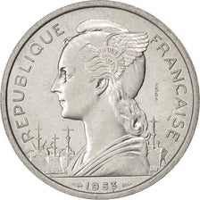 MADAGASCAR, 5 Francs, 1953, Paris, KM #E3, AU(55-58), Aluminum, Lecompte #105,..