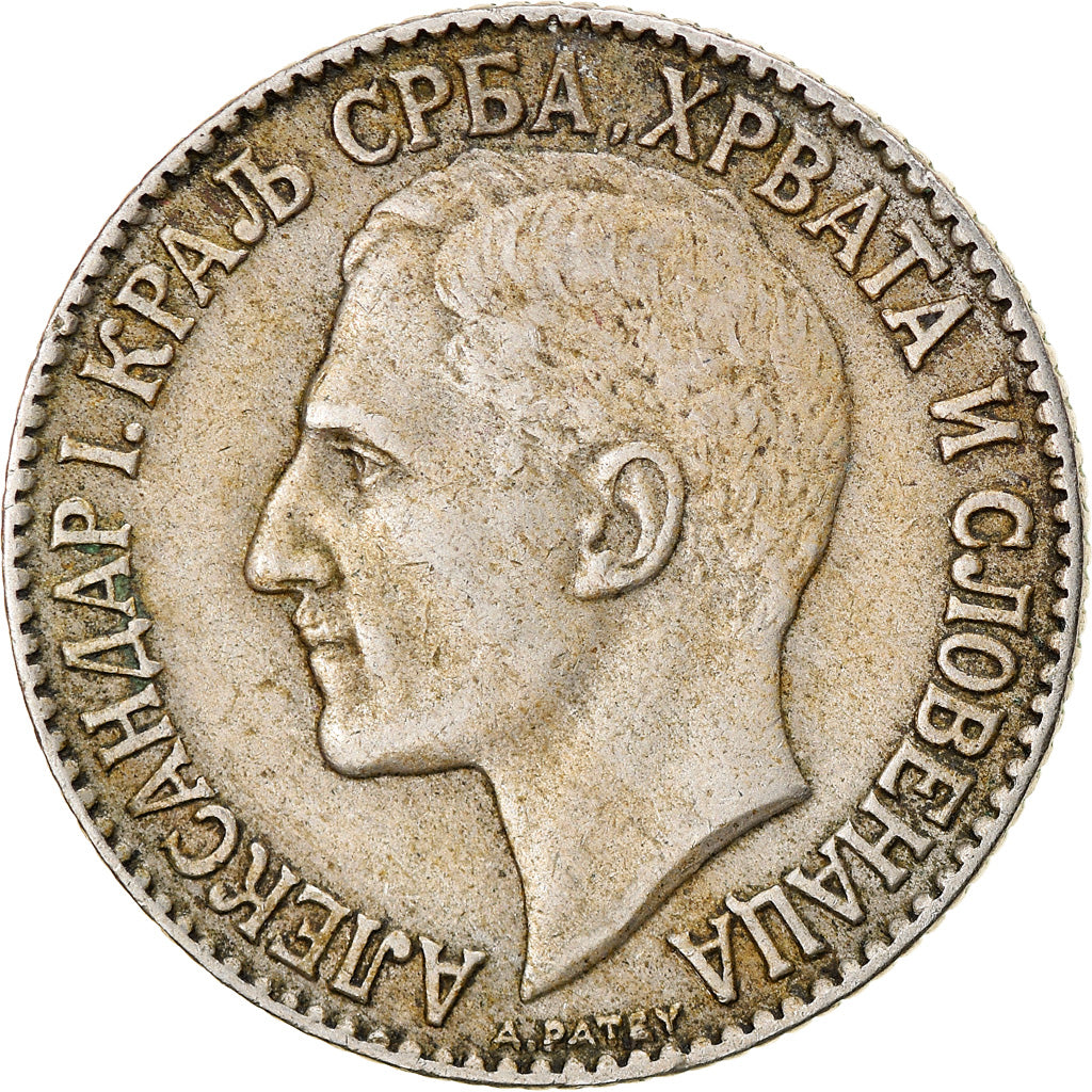 Coin, Yugoslavia, Alexander I, 2 Dinara, 1925, EF(40-45), Nickel-Bronze, KM:6