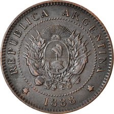 Coin, Argentina, Centavo, 1888, AU(50-53), Bronze, KM:32
