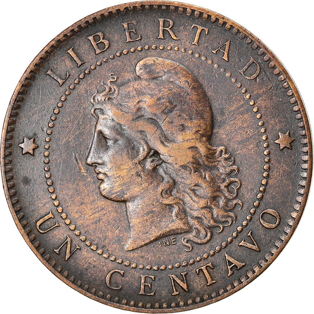 Coin, Argentina, Centavo, 1888, AU(50-53), Bronze, KM:32