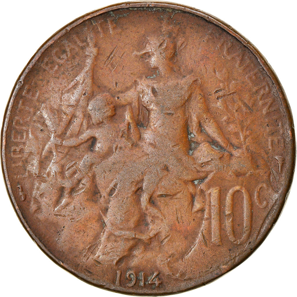 Monnaie, France, Dupuis, 10 Centimes, 1914, Paris, TB, Bronze, Gadoury:277