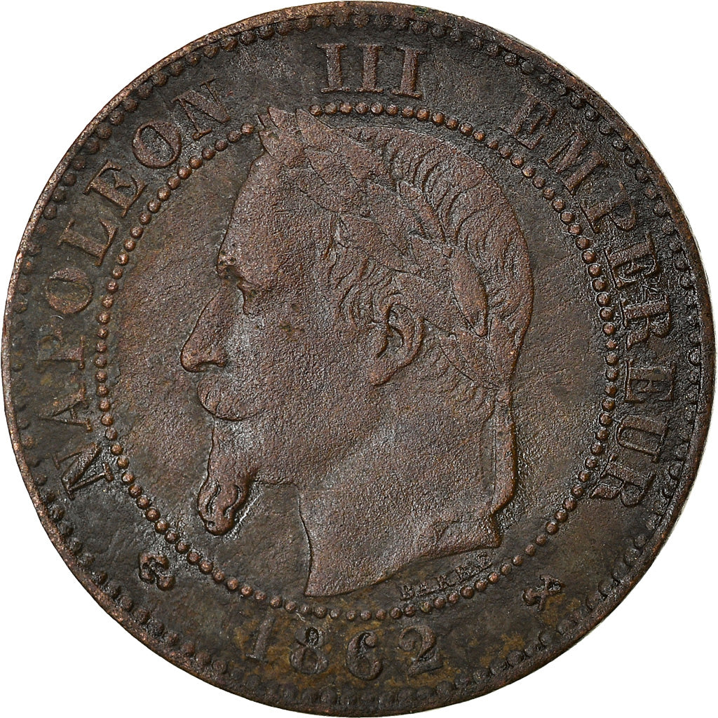Coin, France, Napoleon III, 2 Centimes, 1862, Bordeaux, EF(40-45), Bronze