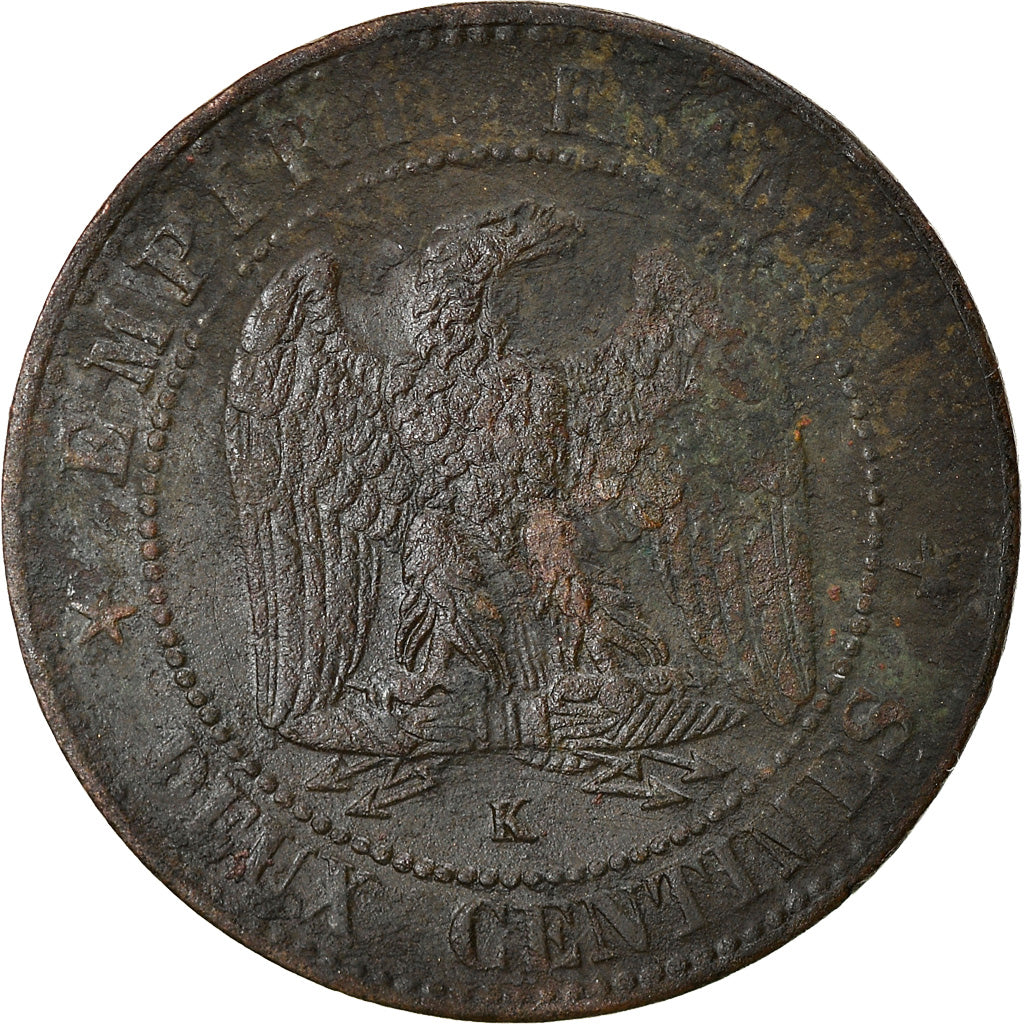Coin, France, Napoleon III, 2 Centimes, 1862, Bordeaux, EF(40-45), Bronze