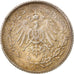 Moneta, NIEMCY - IMPERIUM, 1/2 Mark, 1915, Stuttgart, AU(50-53), Srebro, KM:17