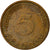 Munten, Federale Duitse Republiek, 5 Pfennig, 1977, Stuttgart, FR+, Brass Clad
