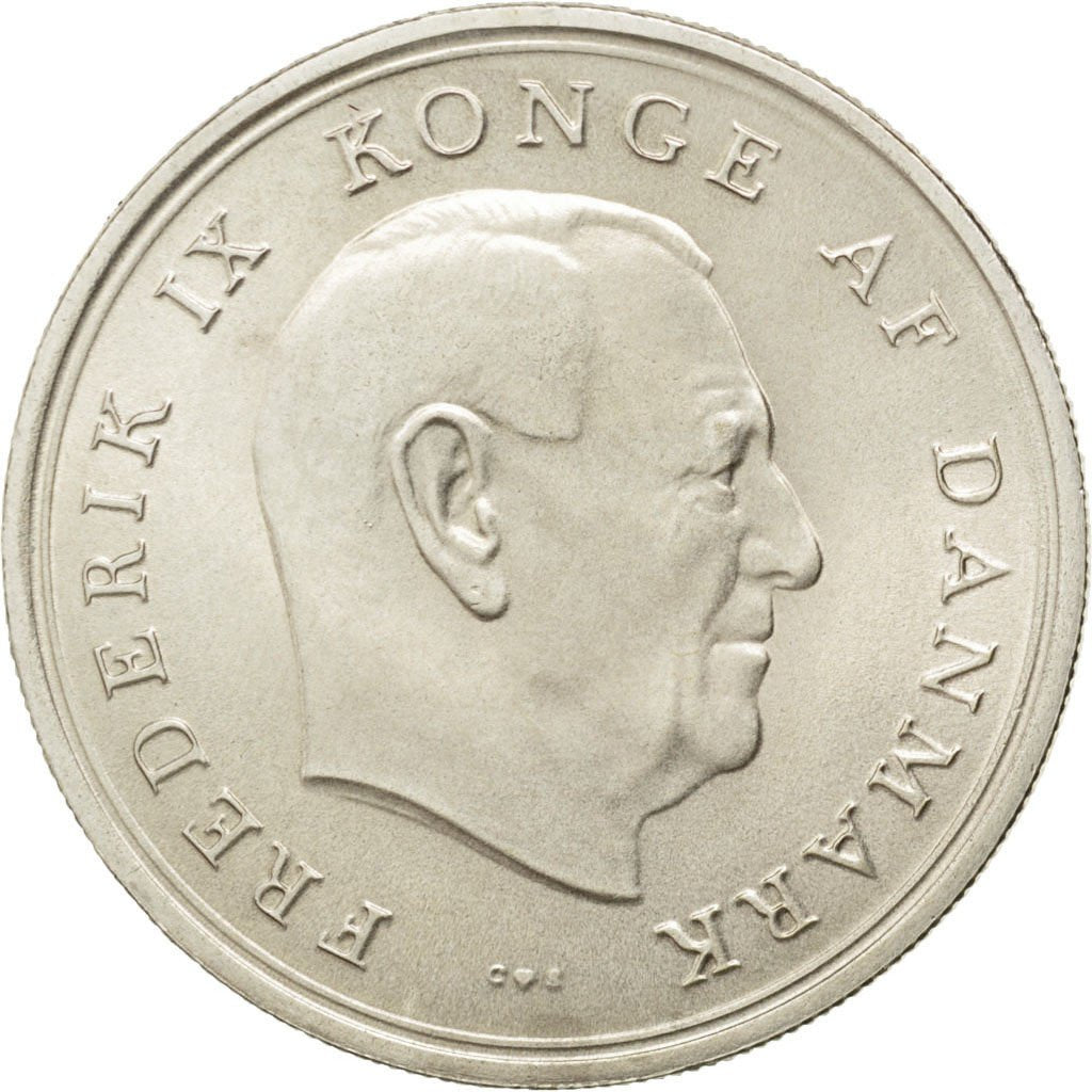 DENMARK, 10 Kroner, 1967, Copenhagen, KM #856, MS(60-62), Silver, 36, 20.62
