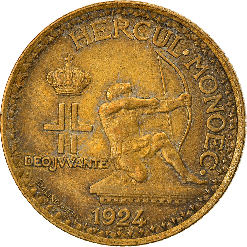 Moneta, Monaco, Louis II, Franc, 1924, Poissy, BB, Alluminio-bronzo, KM:111