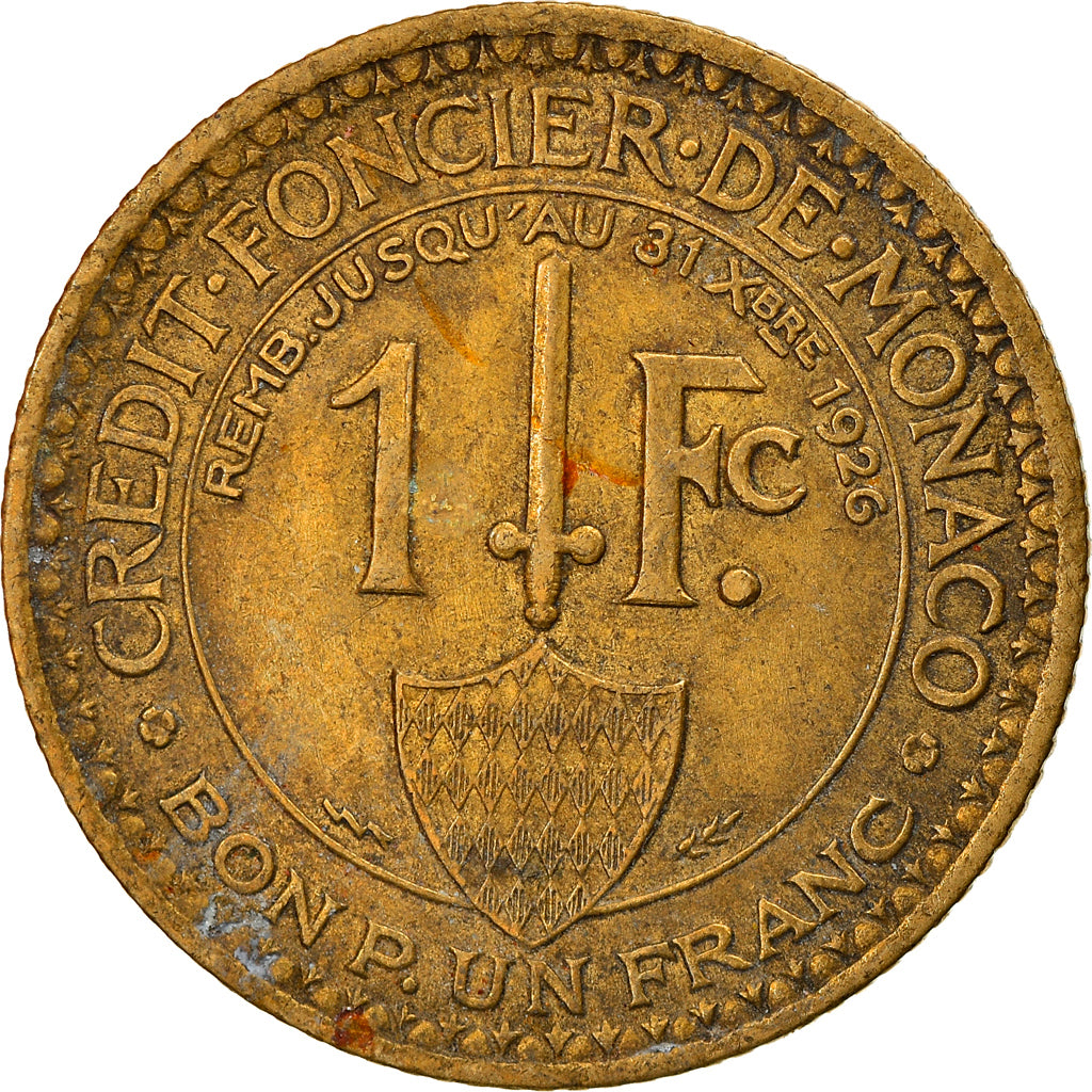Moneta, Monaco, Louis II, Franc, 1924, Poissy, BB, Alluminio-bronzo, KM:111