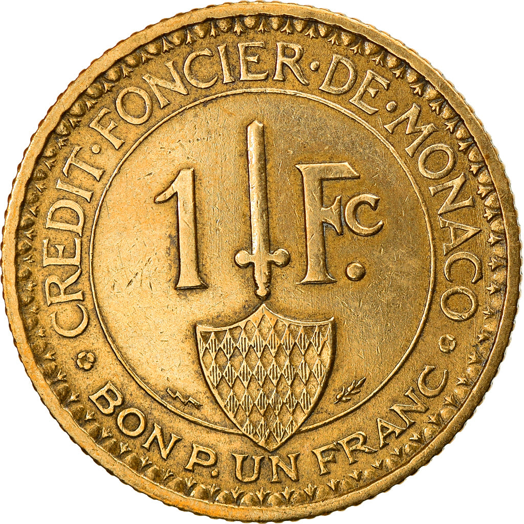 Coin, Monaco, Louis II, Franc, 1926, Poissy, EF(40-45), Aluminum-Bronze, KM:114