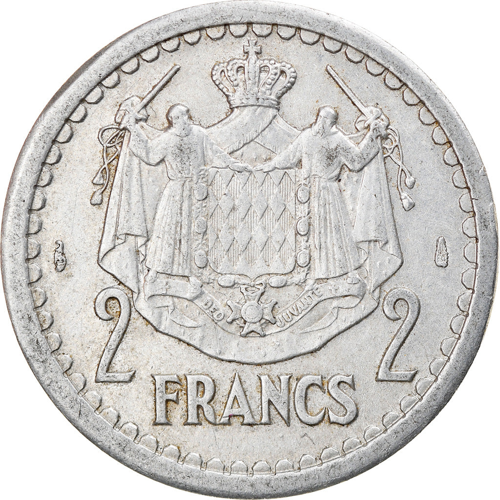 Monnaie, Monaco, 2 Francs, Undated (1943), TTB+, Aluminium, Gadoury:MC 133