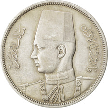 Moneta, Egipt, Farouk, 10 Piastres, 1939, EF(40-45), Srebro, KM:367