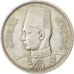 Moneta, Egipt, Farouk, 10 Piastres, 1939, EF(40-45), Srebro, KM:367