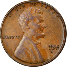 Coin, United States, Lincoln Cent, Cent, 1955, U.S. Mint, Denver, VF(30-35)