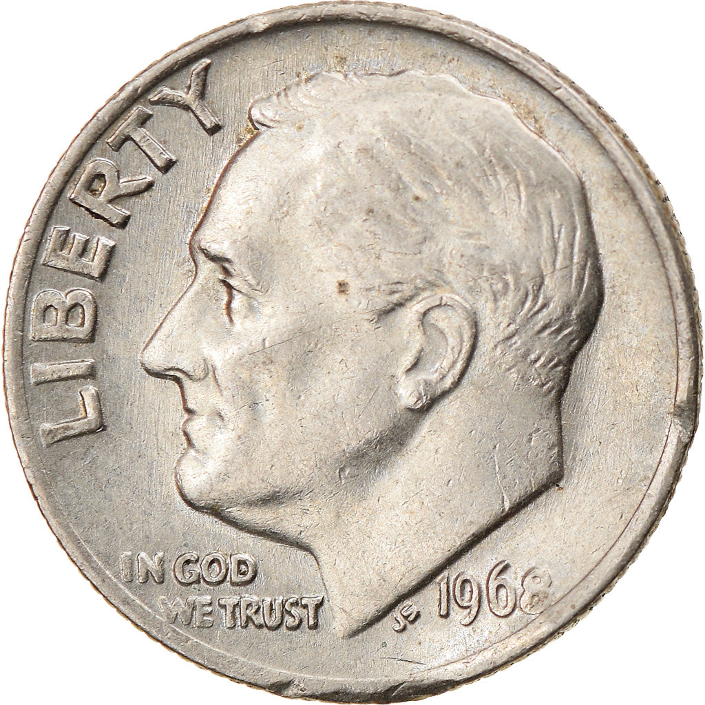 Münze, Vereinigte Staaten, Roosevelt Dime, Dime, 1968, U.S. Mint, Philadelphia