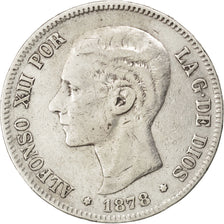 Coin, Spain, Alfonso XII, 5 Pesetas, 1878, VF(30-35), Silver, KM:676