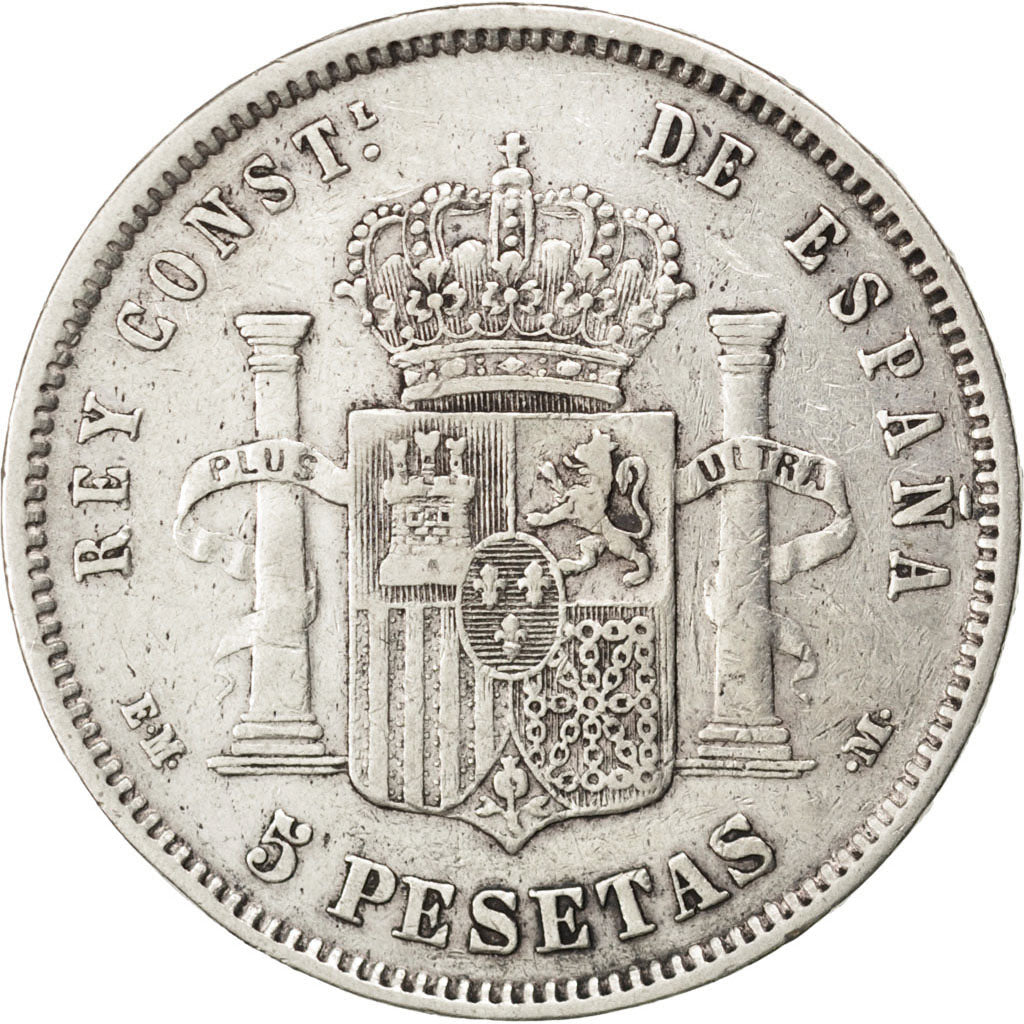 Coin, Spain, Alfonso XII, 5 Pesetas, 1878, VF(30-35), Silver, KM:676