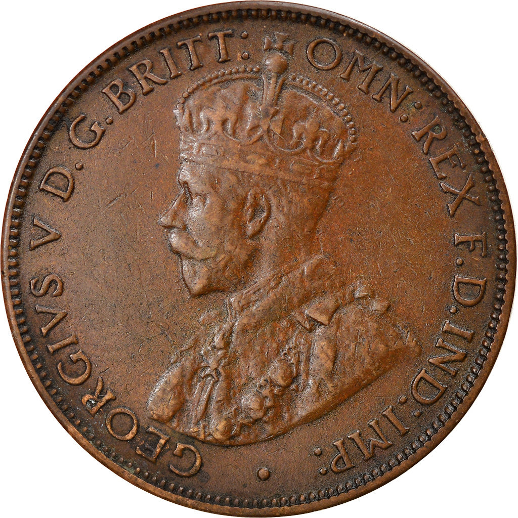 Coin, Australia, George V, 1/2 Penny, 1917, Melbourne, EF(40-45), Bronze, KM:22