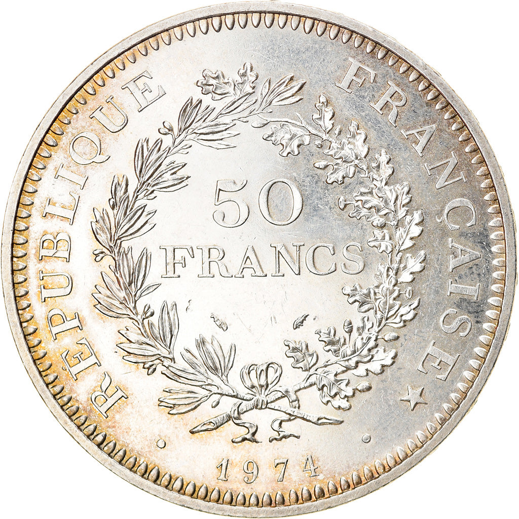 Coin, France, Hercule, 50 Francs, 1974, Paris, AU(50-53), Silver, KM:941.1