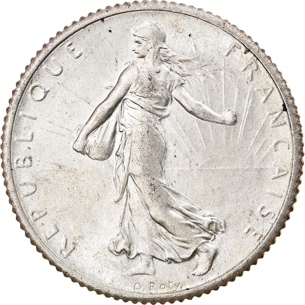 Coin, France, Semeuse, Franc, 1917, Paris, EF(40-45), Silver, KM:844.1
